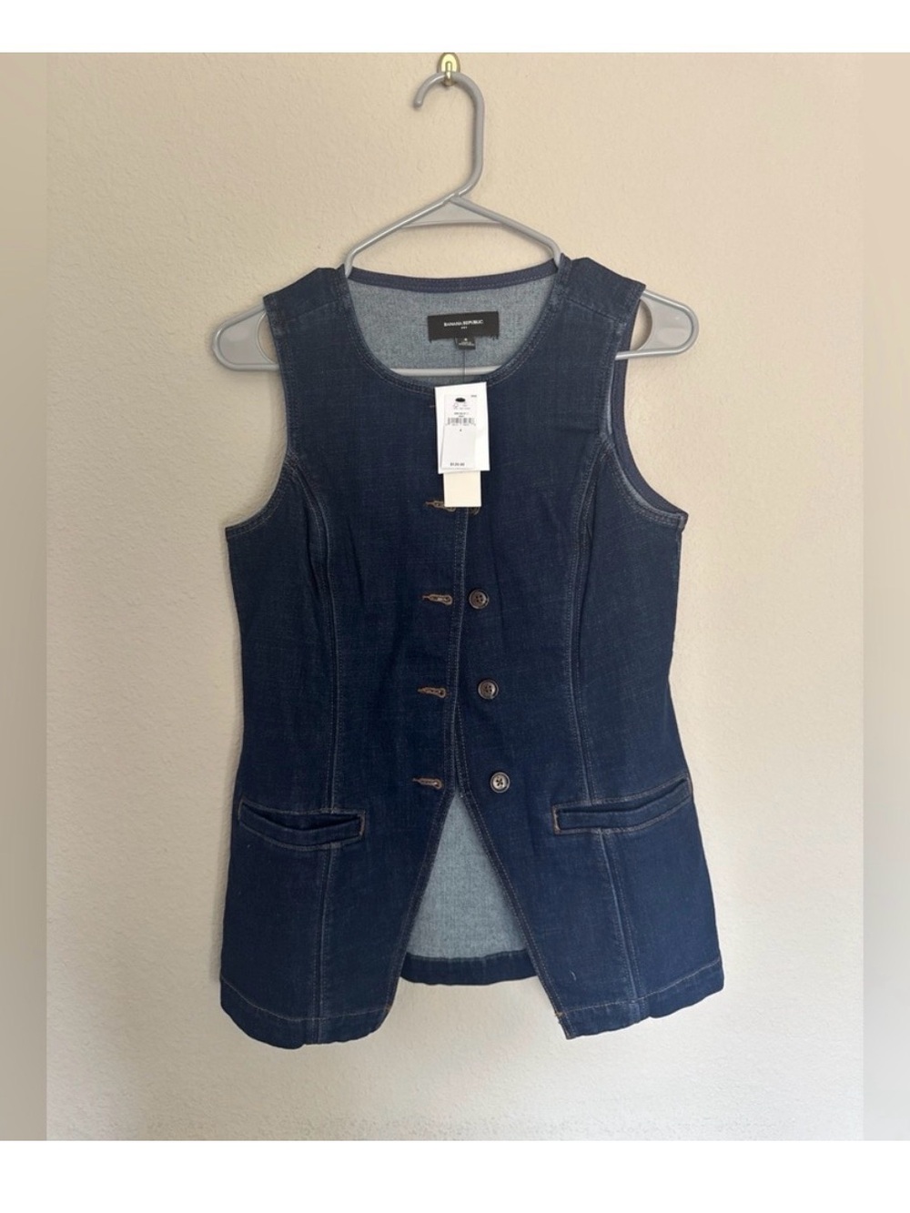 Banana republic denim high neck vest
